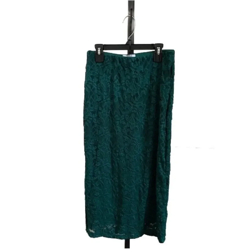 AFRM Los Angeles Hunter Green‎ Floral Lace Midi Skirt Whimsigoth NWT Womens S/P